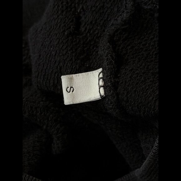 Sandro Sweatshirt Small Womens Black Fleece Pullover Destroyed Distressed Tears - Picture 10 of 10